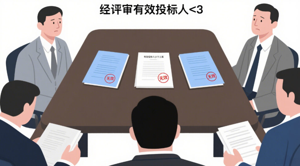 經(jīng)評審的有效投標人少于三家